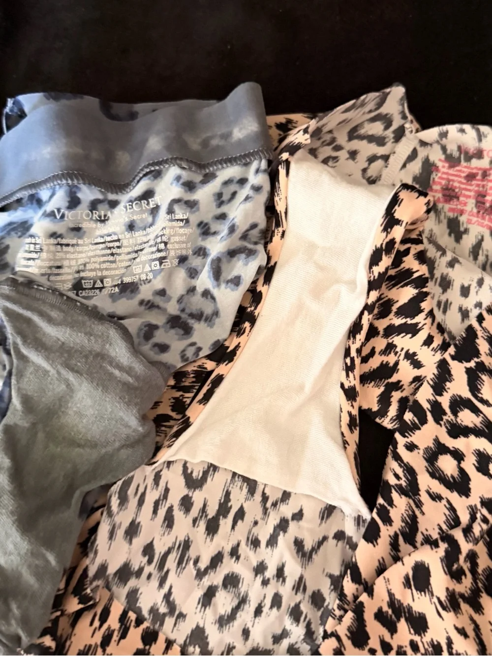 Victoria's Secret Leopard Print Hipster & Bikini Panty Set - Tan and Blue